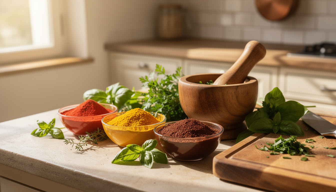 découvrez comment sublimer vos plats en cuisinant avec une variété d'herbes et d'épices pour explorer de nouvelles saveurs authentiques et gourmandes.